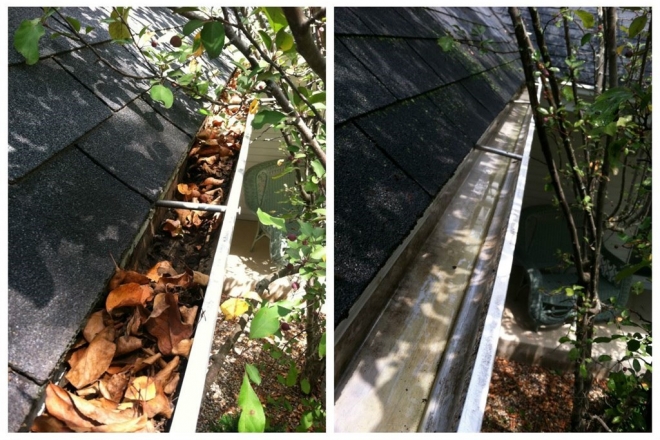 pole Position Gutters 4, before and after
